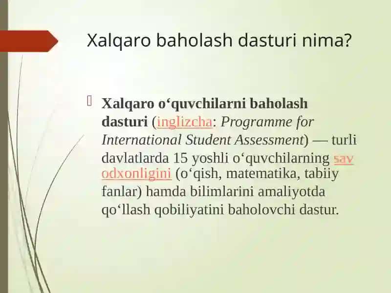 Xalqaro baholash dasturlari 3