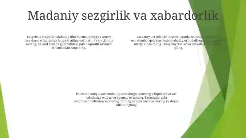 Mamlakat Aholisining Tili, Urf - Odatini Va Ananalarini Hurmat Qilish 3