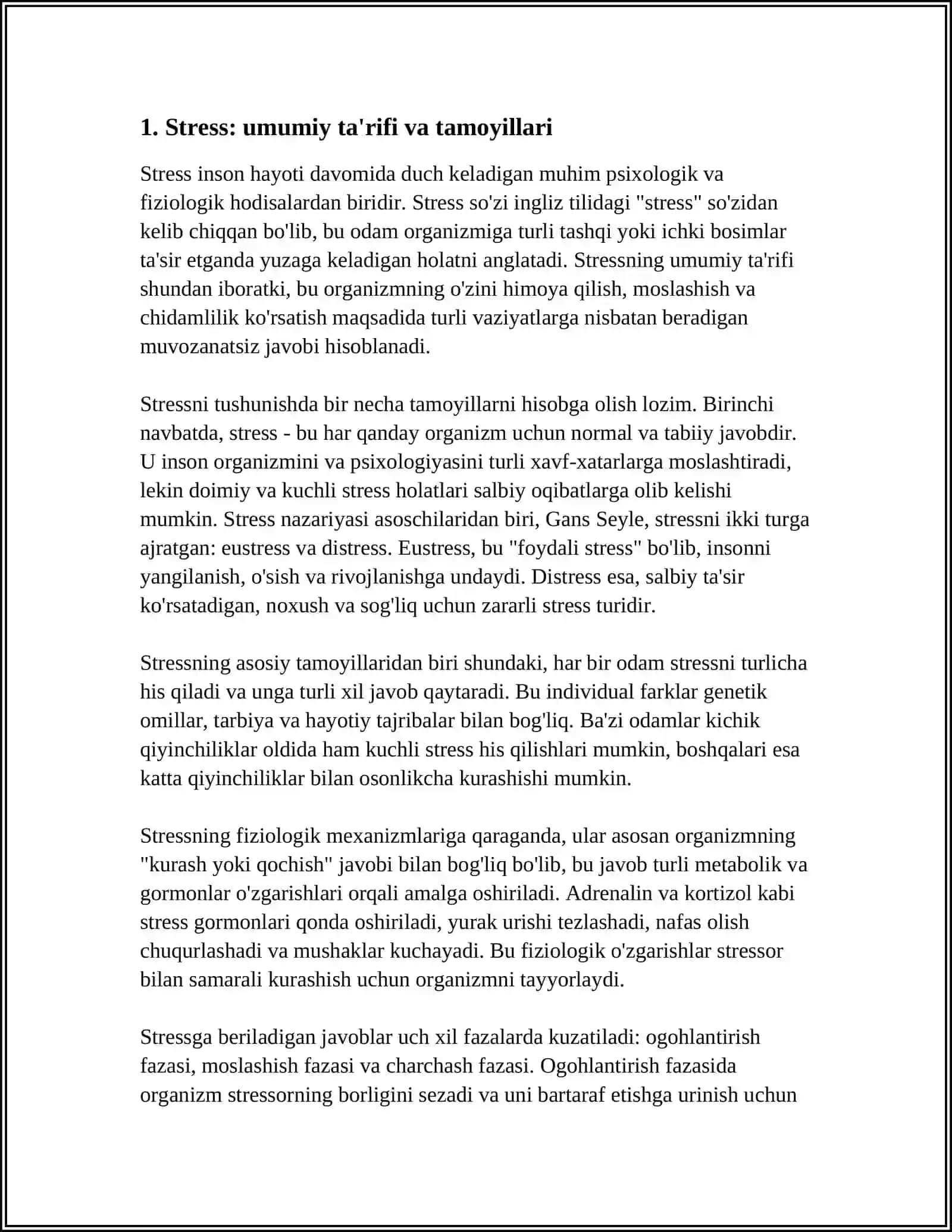 STRESS, MOSLASHISH VA CHIDAMLILIK UMUMIY TUSHUNCHALARI 3
