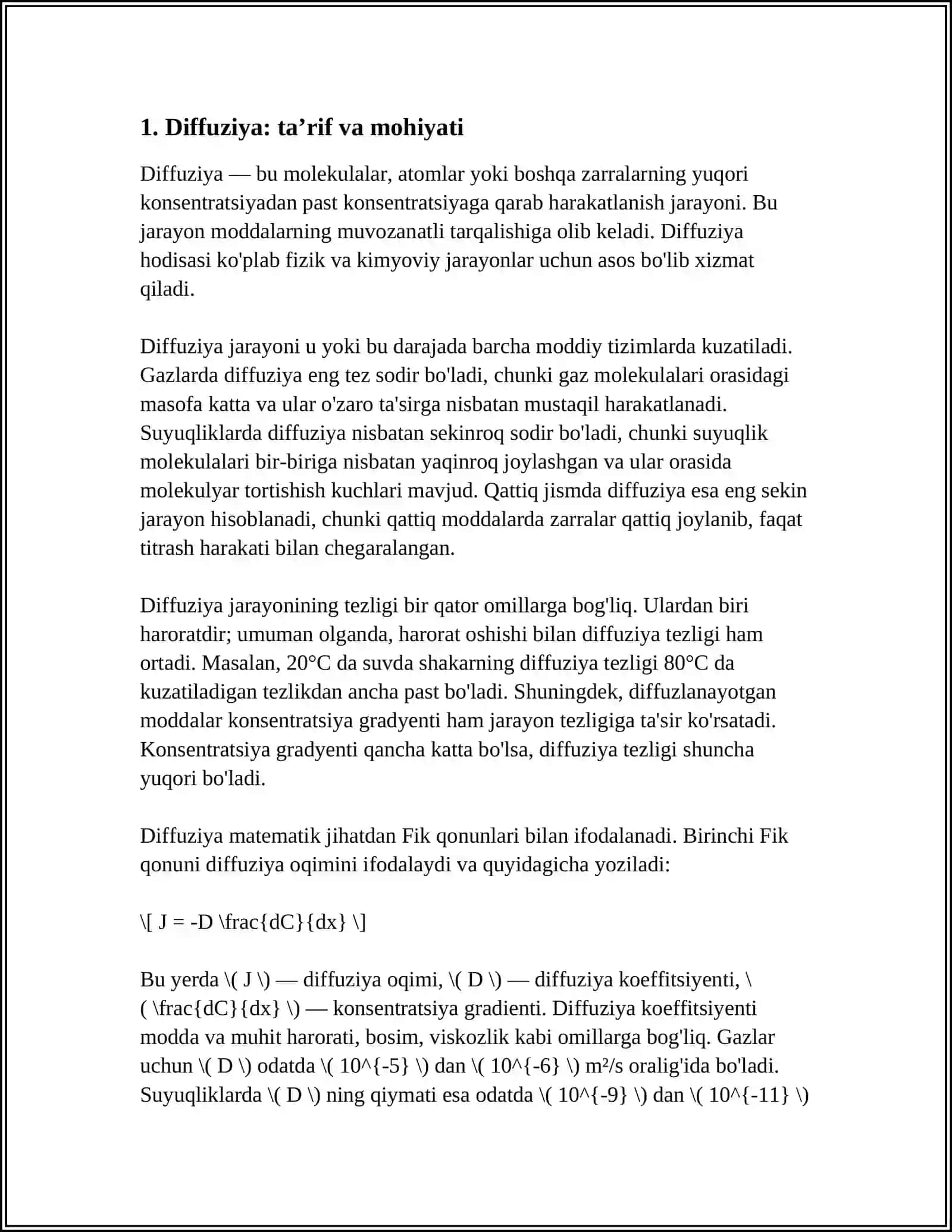 DIFFUZIYA VA OSMOS XODISA 3