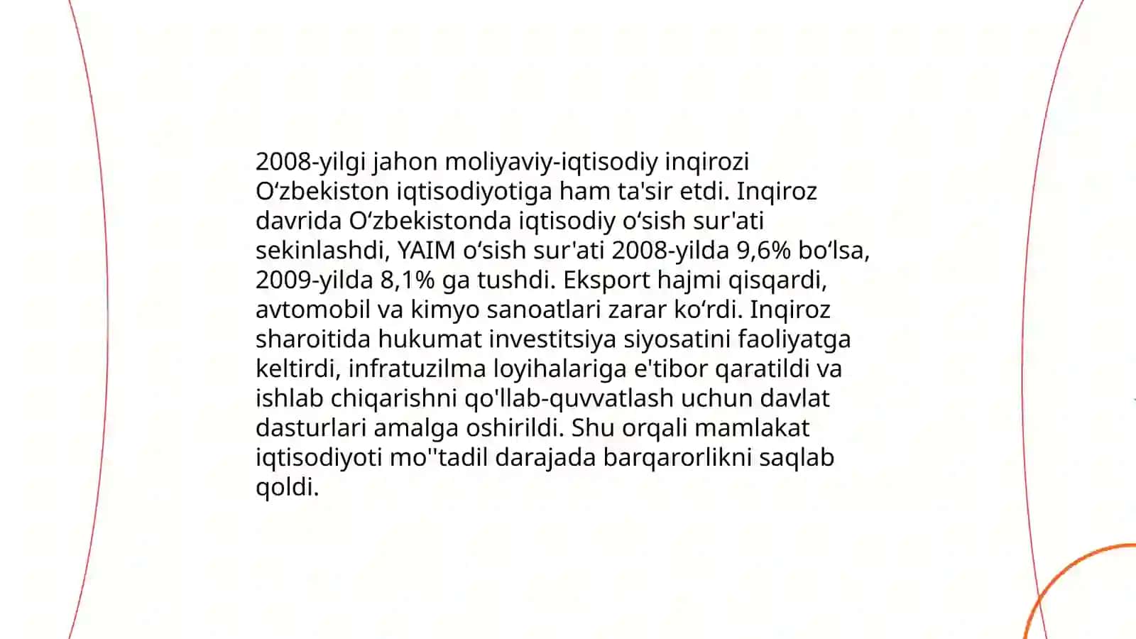 Jahon moliyaviy-iqtisodiy inqirozi davrida Oʻzbekiston respublikasi bojxona siyosatini takomillashtirish 3