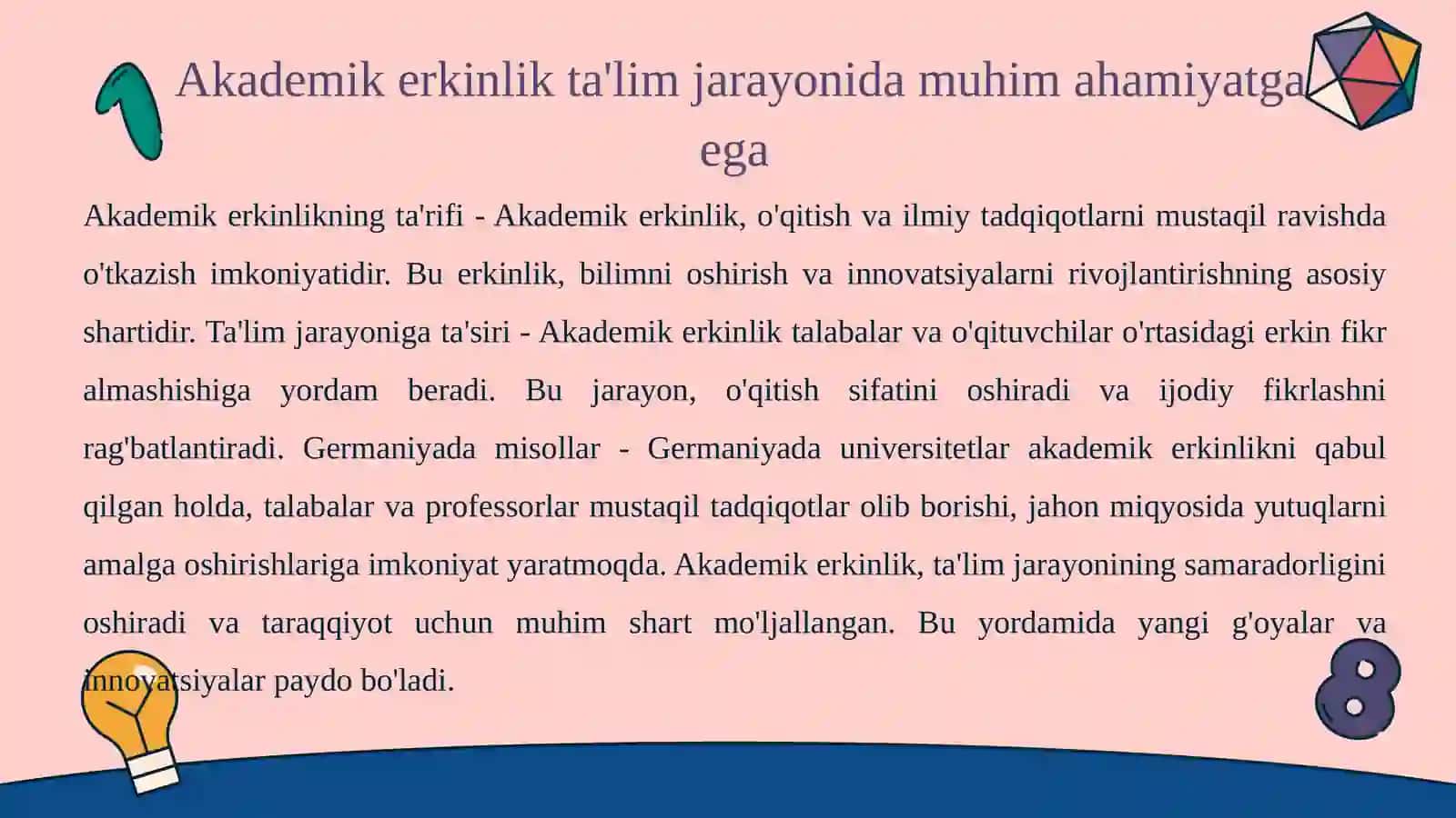 Akademikerkinlik va avtonomiya xalqaro tajribalar 3