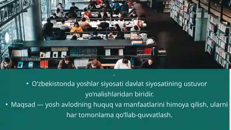 O‘zbekistonda yoshlarga oid davlat siyosati va uning mazmuni hamda mohiyati 3