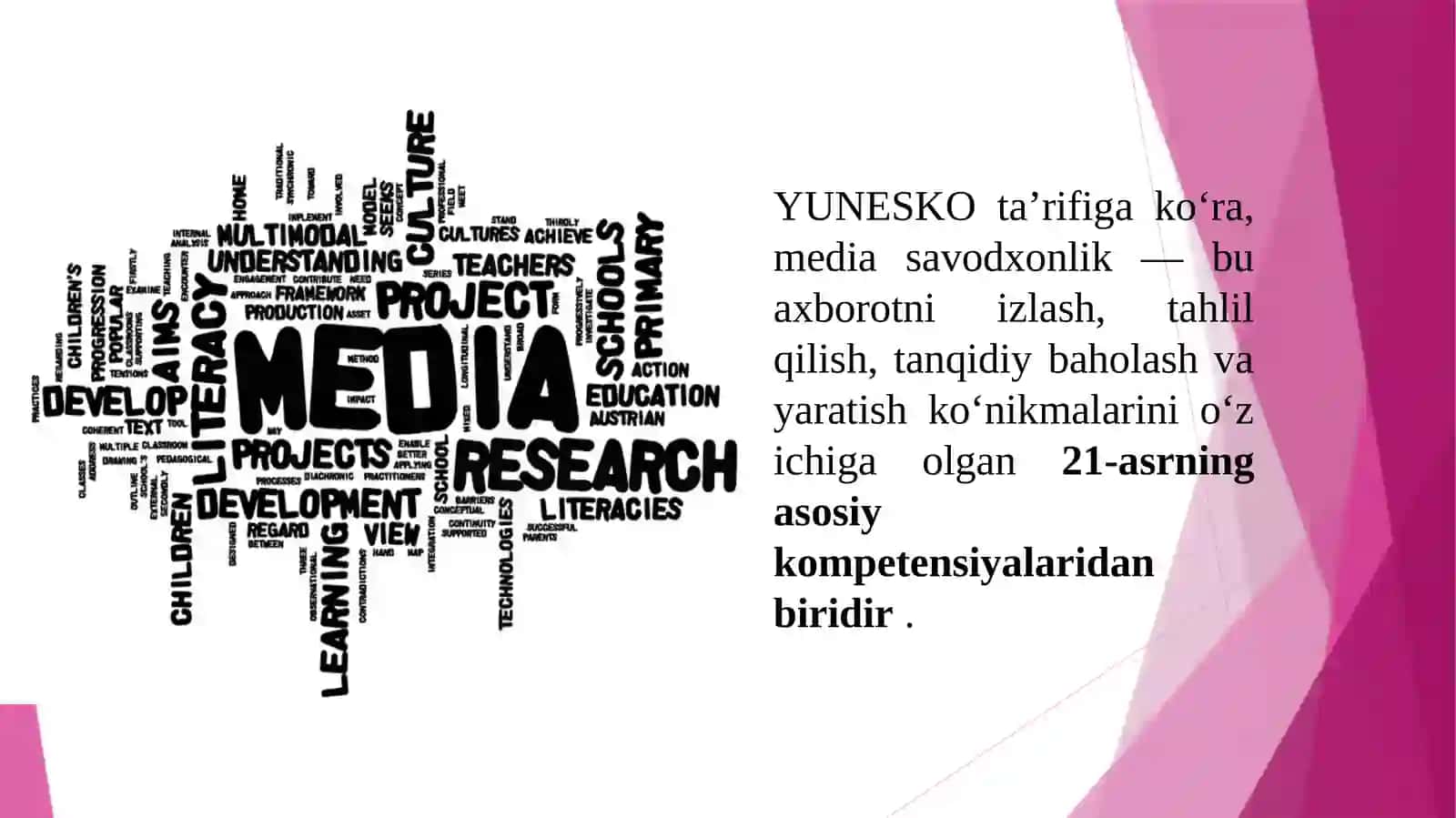 Mediasavodxonlikpedagogikafanlariningmuhimkomponentisifatida. Fanningahamiyativayangiyondashuvzarurati 3