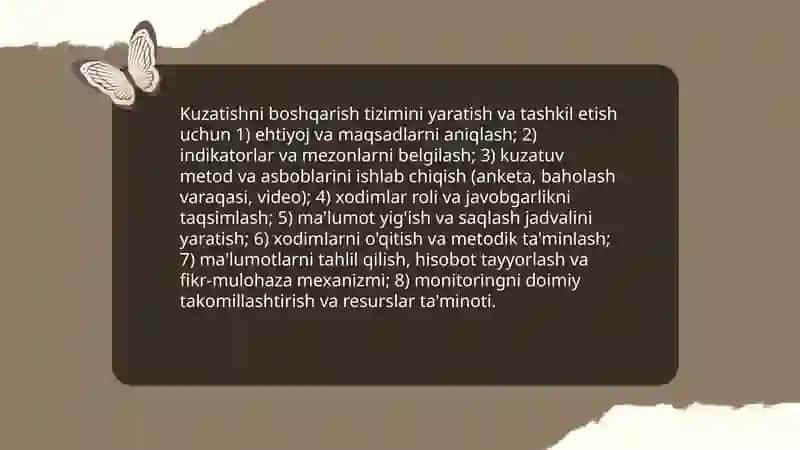 Kuzatishni boshqarish tizimini yaratish va tashkil etish 3
