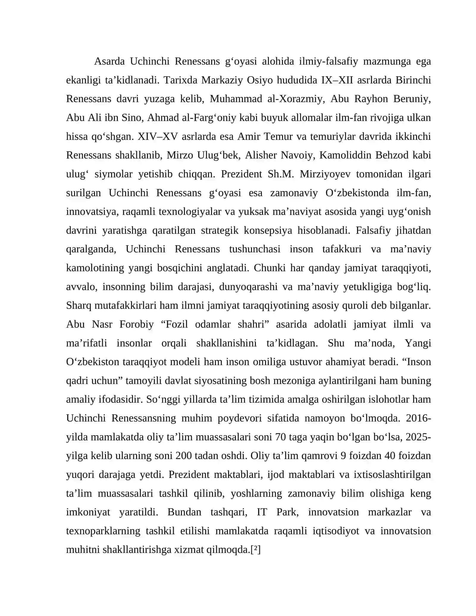 “YANGI O‘ZBEKISTON TARAQQIYOT STRATEGIYASI” KITOBIDA RIVOJLANISH MODELI, UCHINCHI RENESANS TUSHUNCHALARI 3