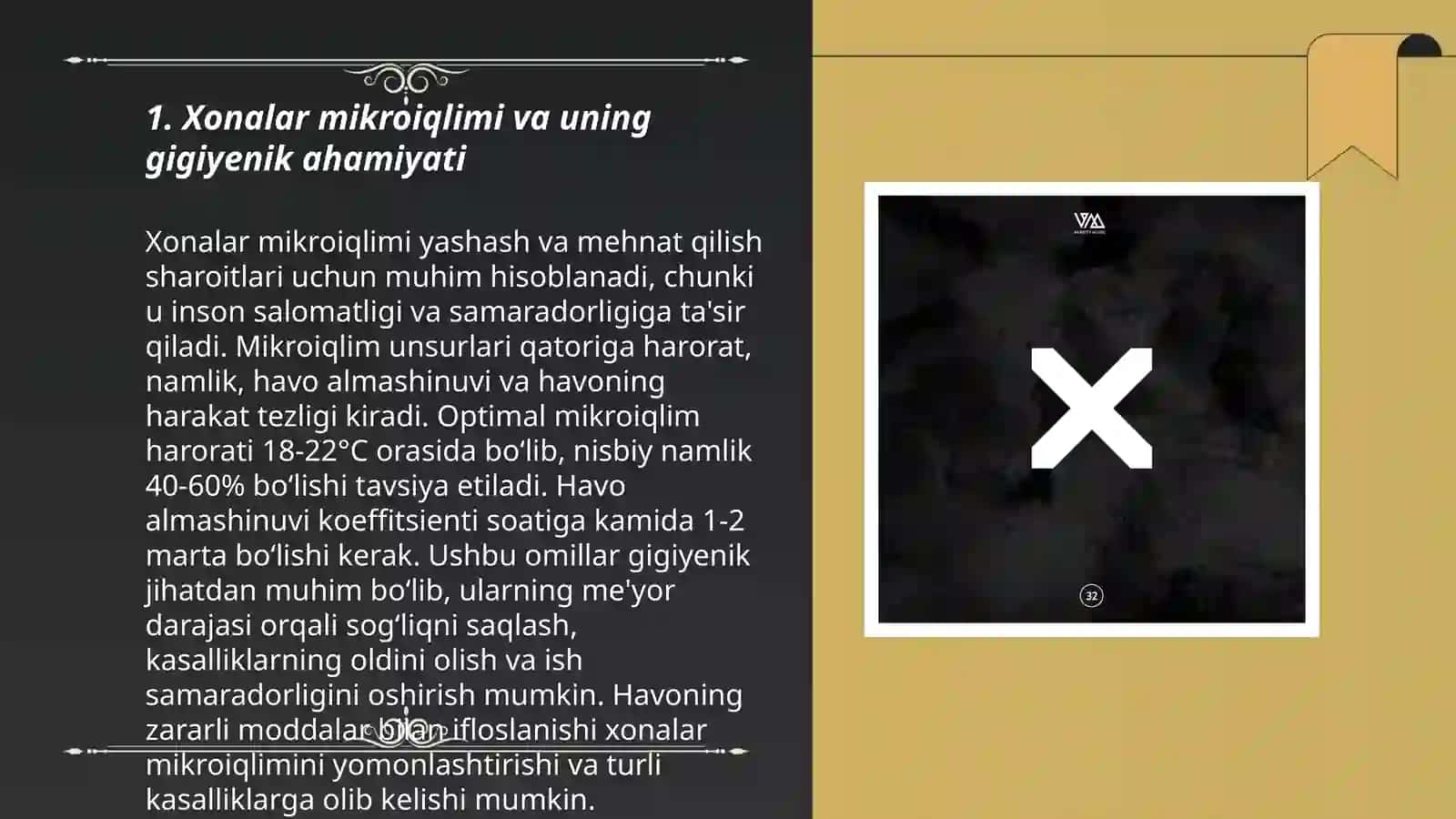 Xonalar mikroiqlimli koʻrsatkichlarni tekshirish va gigiyenik baholash asoslari 3