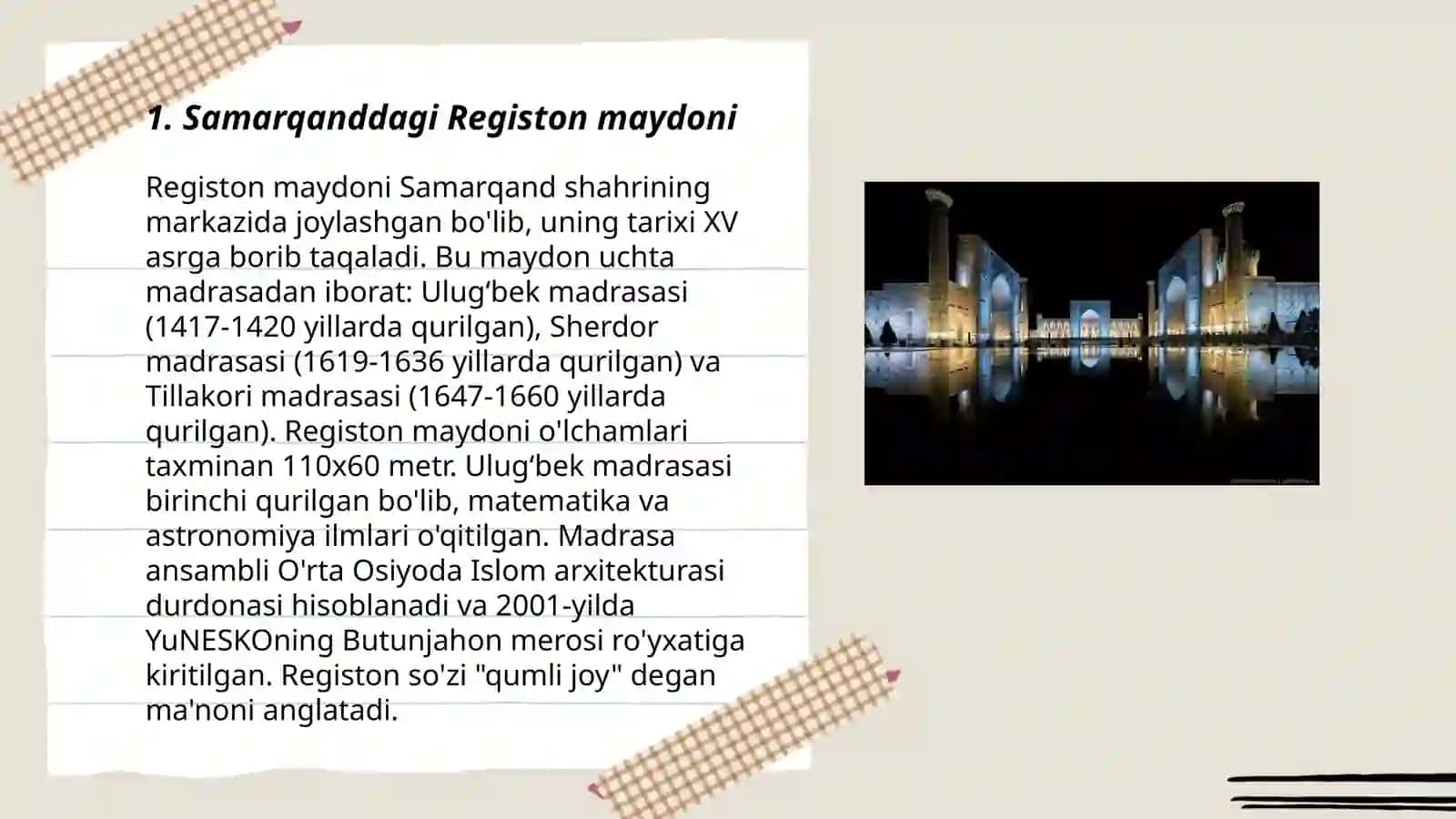 Registon maydoni Samarqand 3