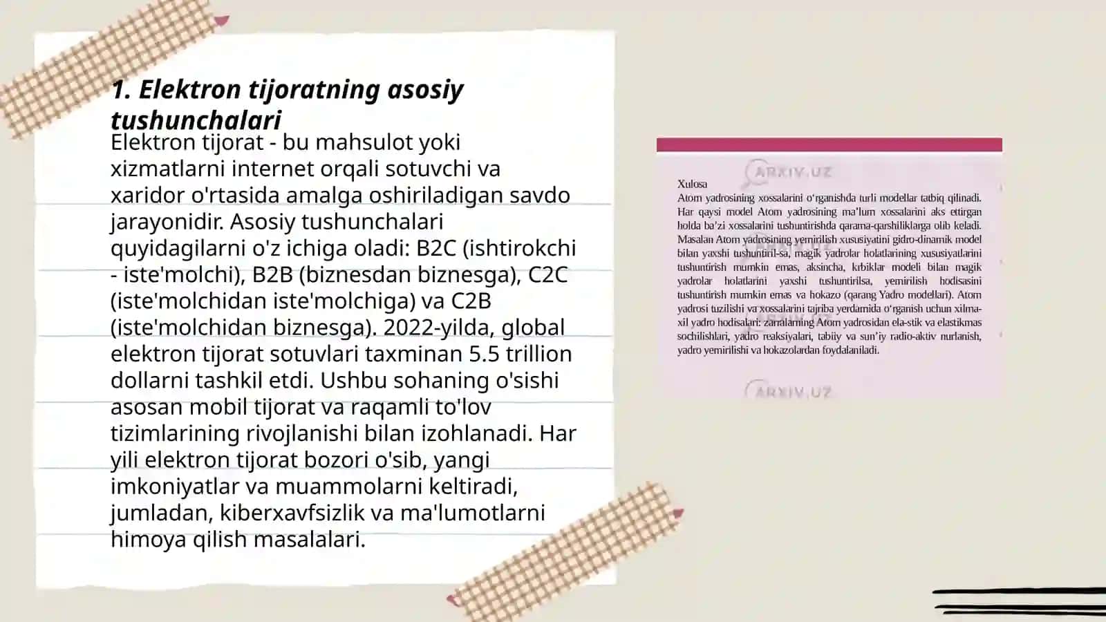Elektron tijoratning asosiy tushunchalari 3