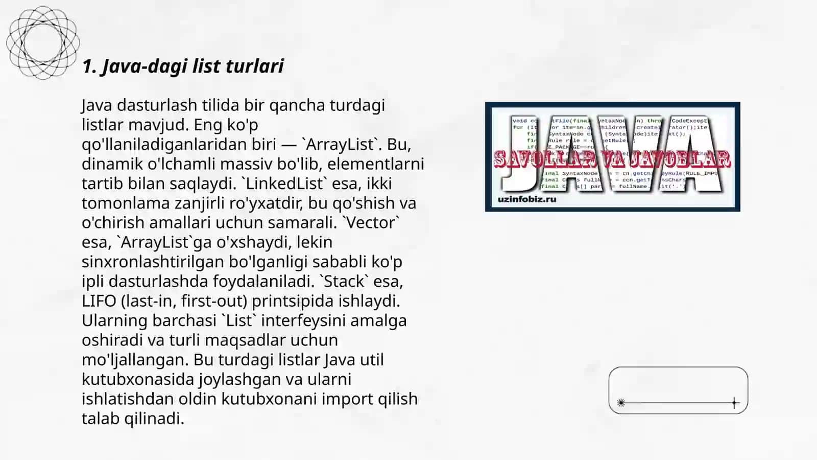 Java-dagi list turlari 3