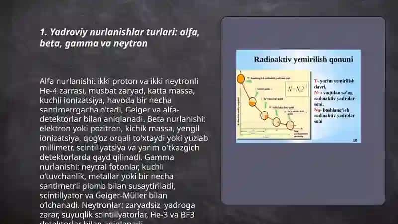 Yadroviy nurlanishlar va ularni qayd qilish usullari 3