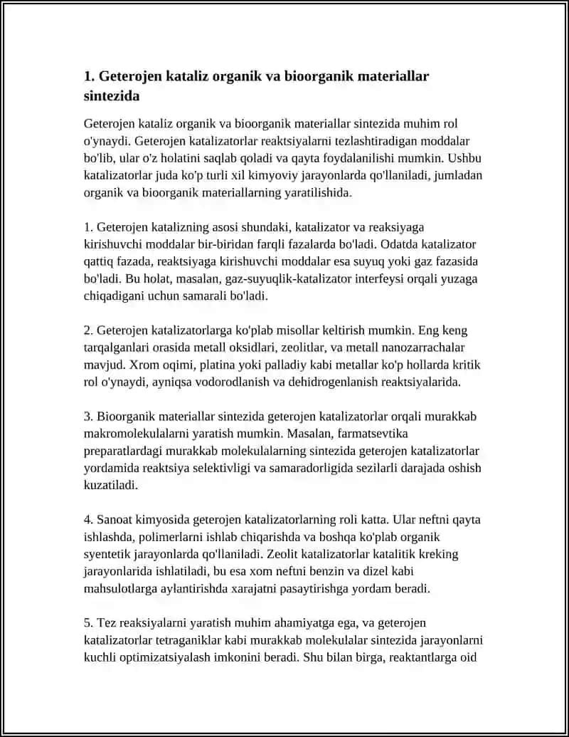 ZAMONAVIY ORGANIK VA BIOORGANIK MATERIALLARNI YARATISHDA KATALIZNING ASOSIY TURLARI 3