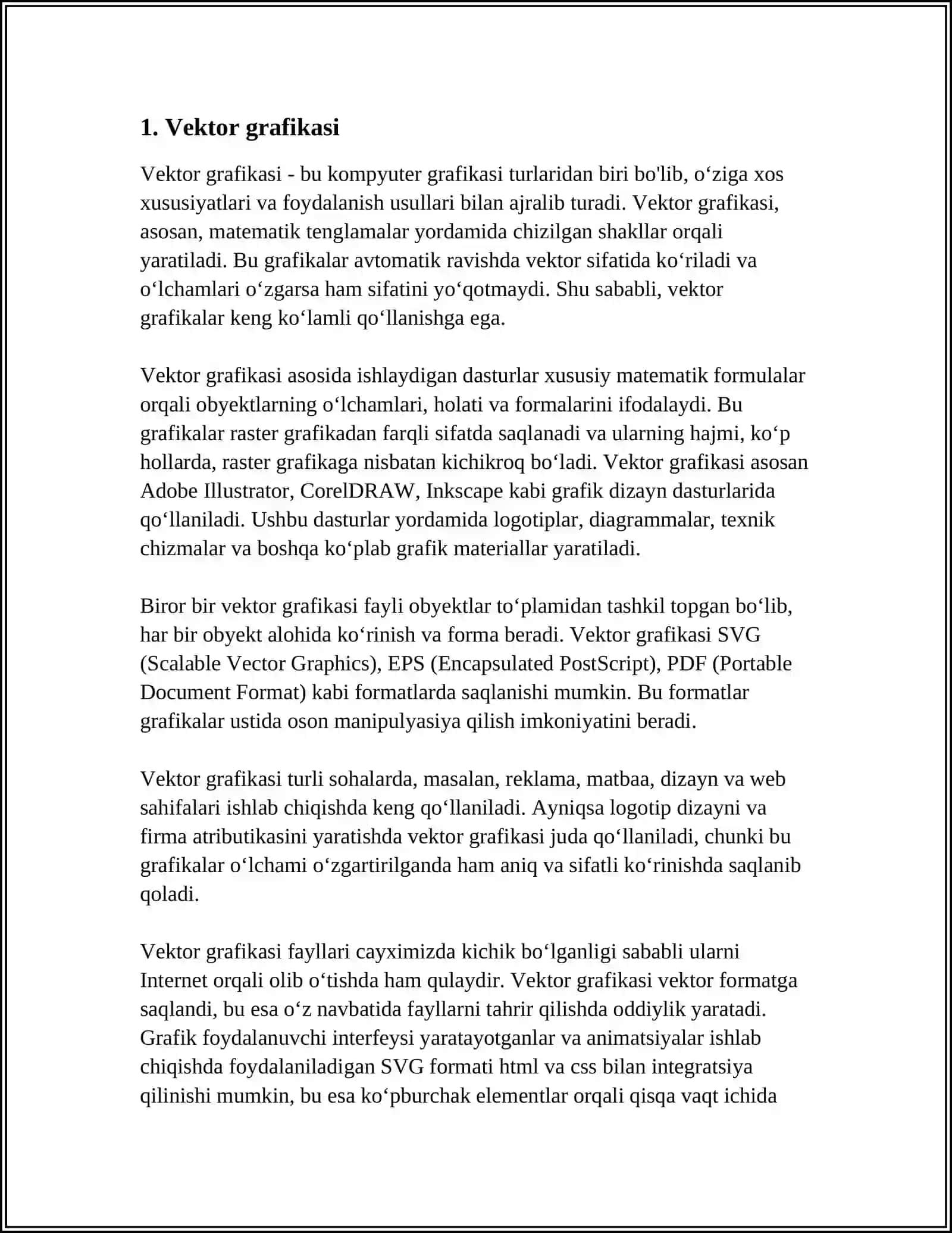 KOMPYUTER GRAFIKASI TURKUMLARI VA HAR XIL KO'RINISHLARI 3