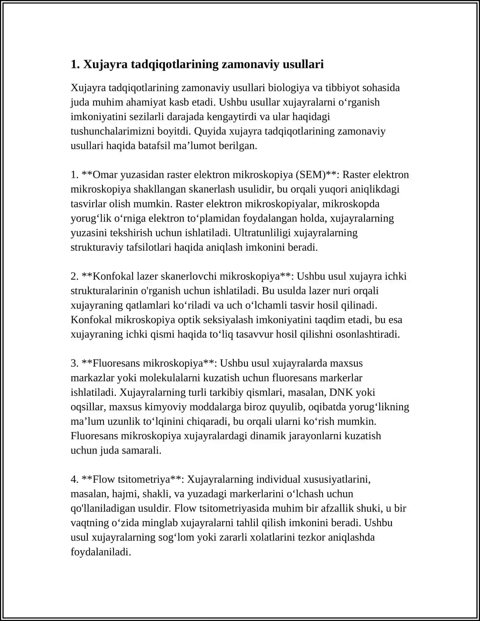 BUGUNGI KUNDA SITOLOGIYA FANI YUTUQLARI VA MUAMMOLARI 3