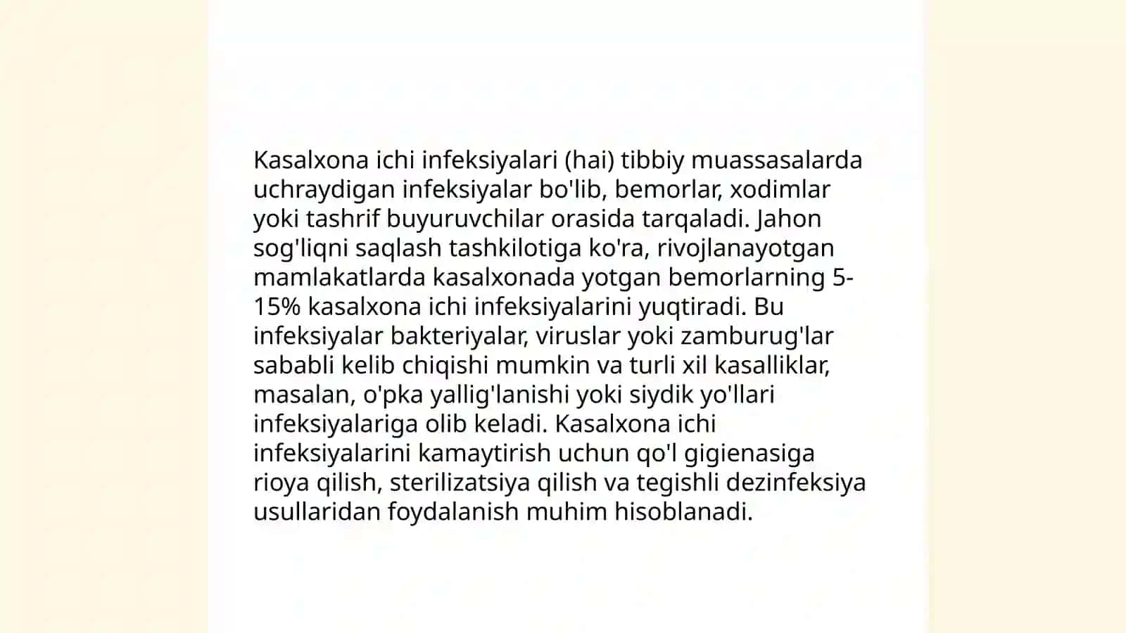 Kasalxona ichi infeksiyalarini kelib chiqishi uchun havoning bakterial ifloslanganligini ahamiyati 3