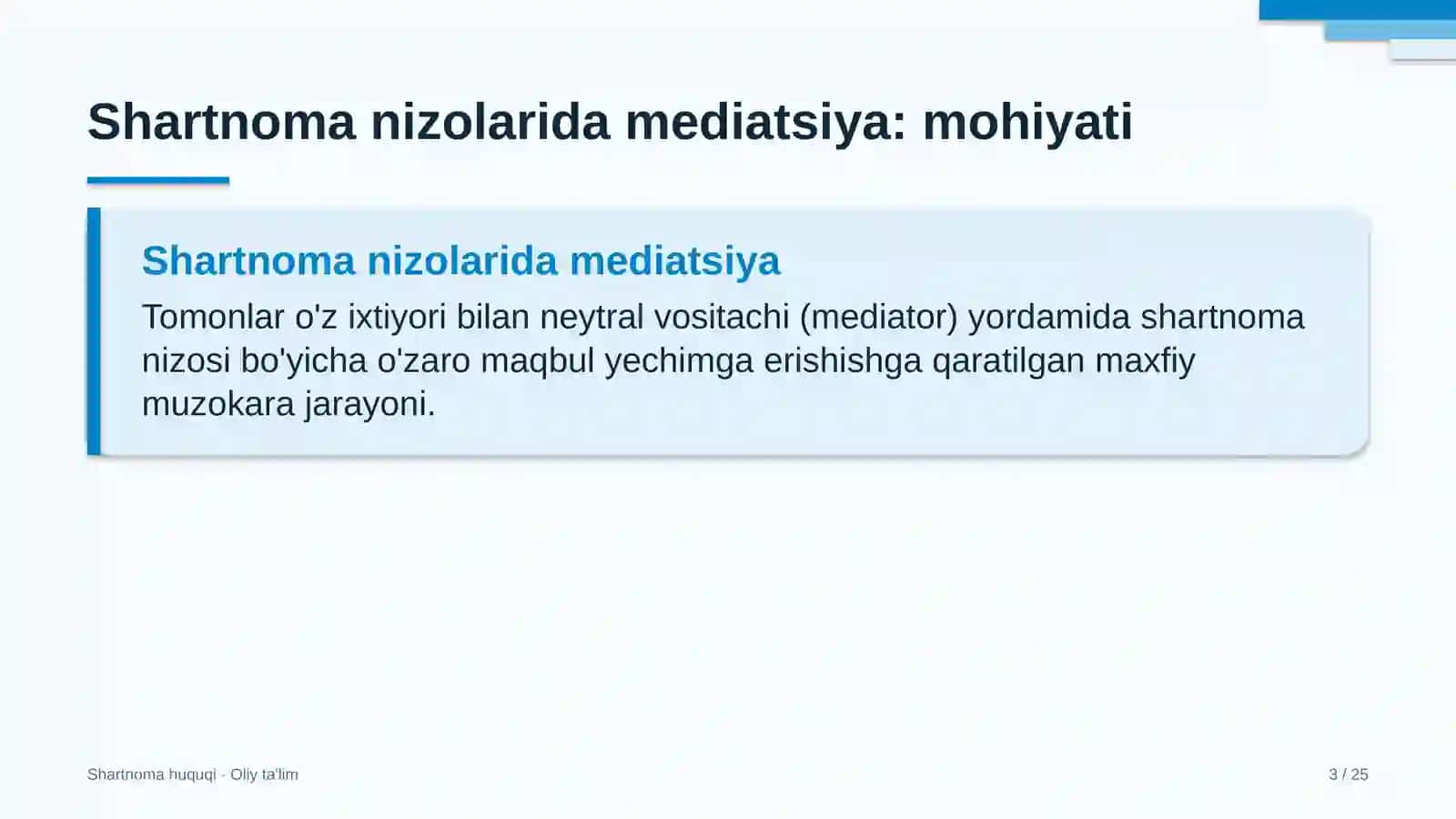 Developerlik kompaniyalarida shartnoma nizolarida mediatsiyadan foydalanish 3