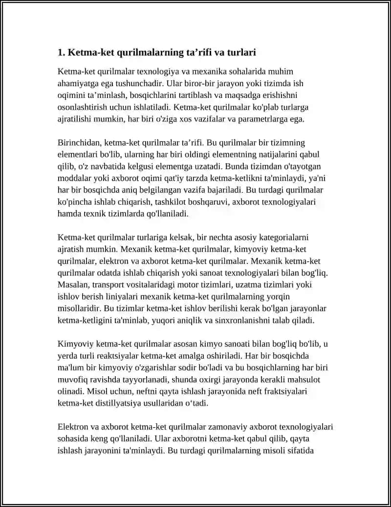 Ketma-ket qurilmalarning vazifalari va parametrlari 3