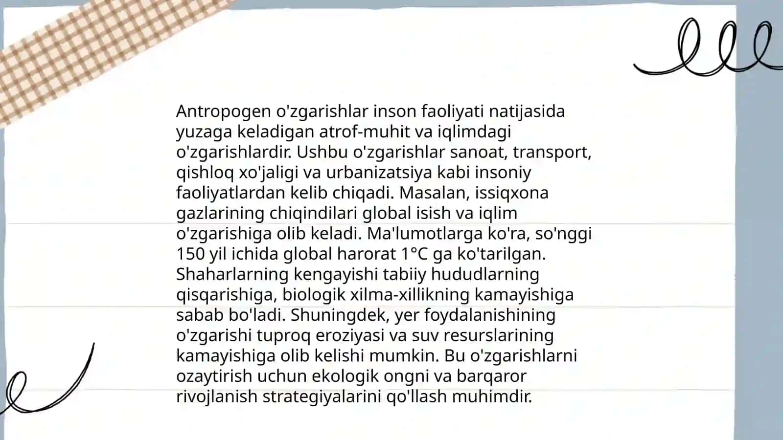 Antropogen o'zgarishlar, ularning sinflanishi va formalari 3