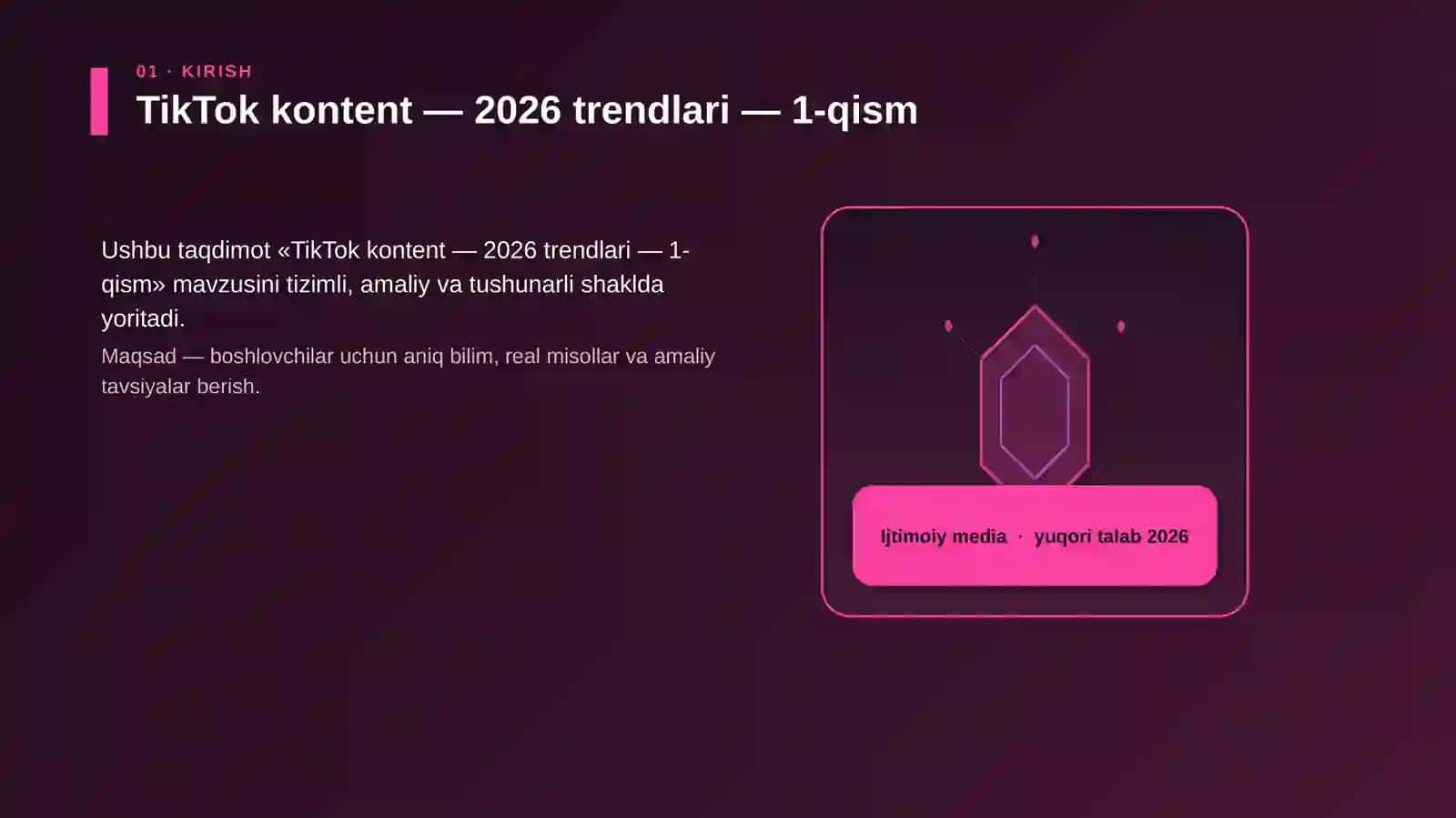 TikTok kontent — 2026 trendlari — 1-qism 3