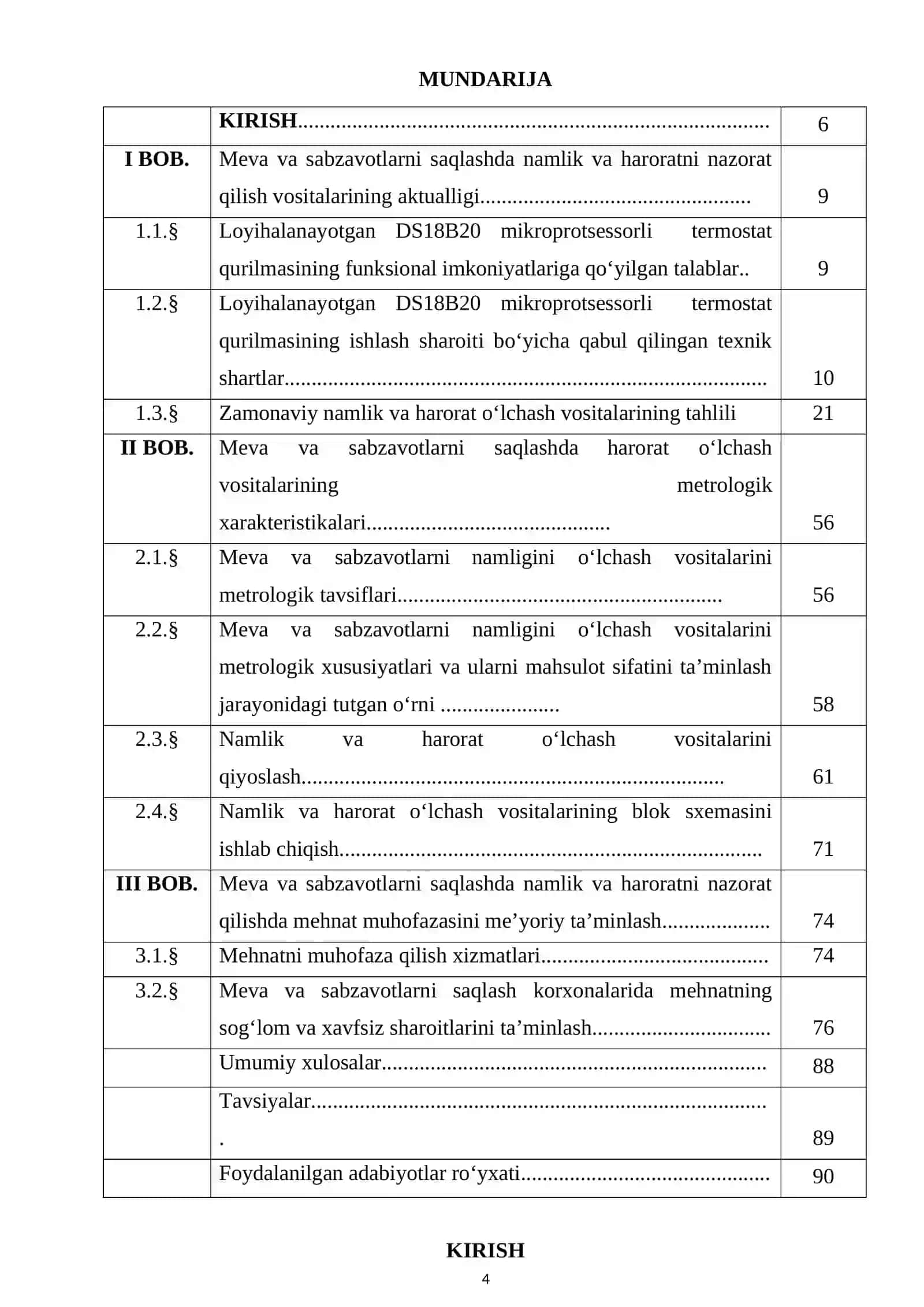 MEVA VA SABZAVOTLARNI SAQLASHDA NAMLIK VA HARORATNI NAZORAT QILISH VOSITALARINING METROLOGIK XARAKTERISTIKALARI 3