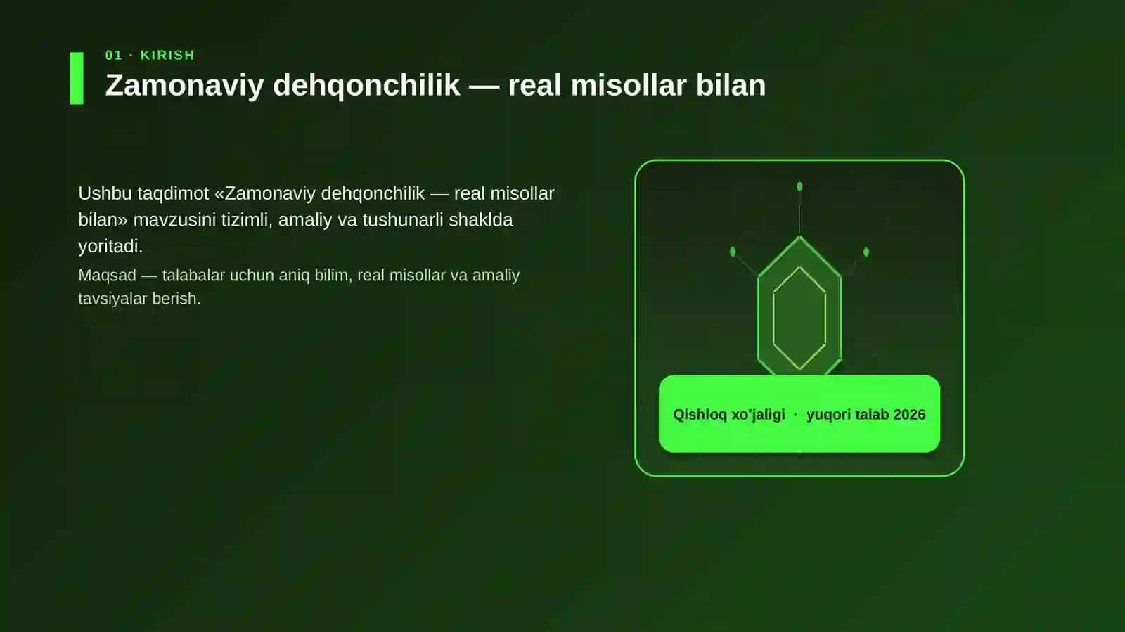 Zamonaviy dehqonchilik — real misollar bilan 3