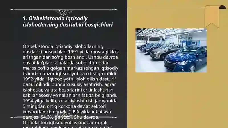 O’zbek modelining ishlab chiqilishi va iqtisodiy islohatlarning boshlanishi 3