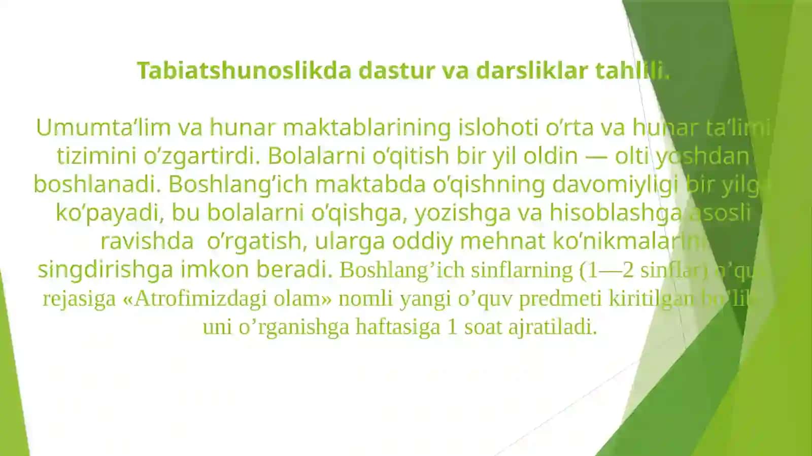 "Tabiiy fanlar” darsligini oʻrganish, tahlil qilish 3