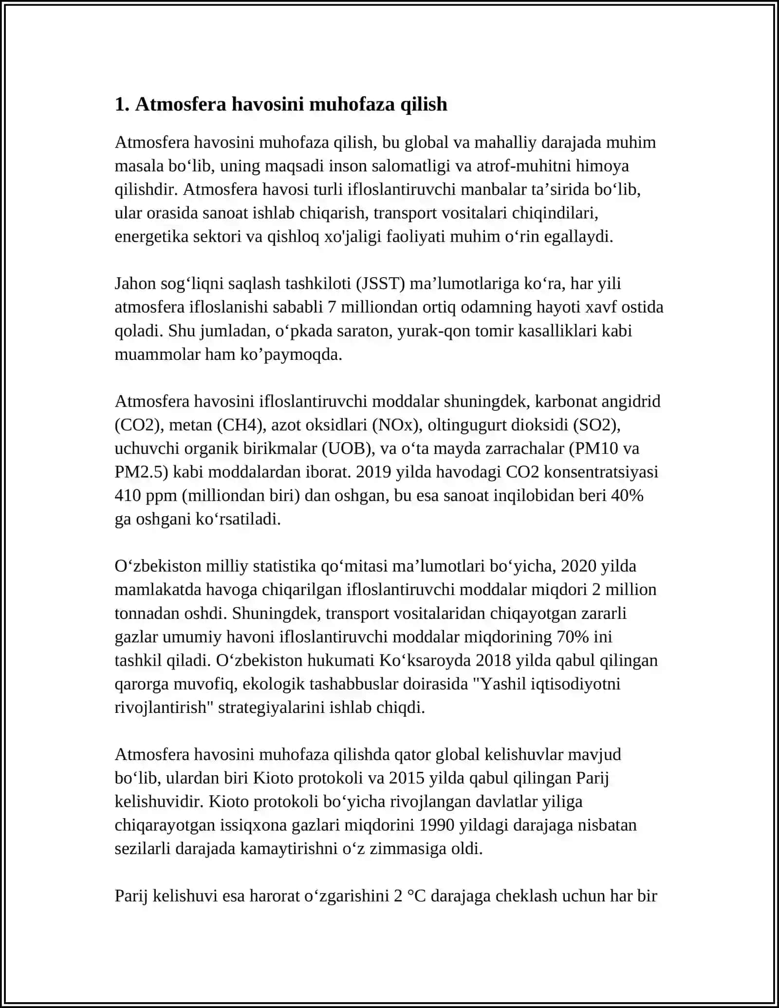 HOZIRGI KUNDA ATROF MUHITNI MUHOFAZA QILISH TARTIBLARI 3