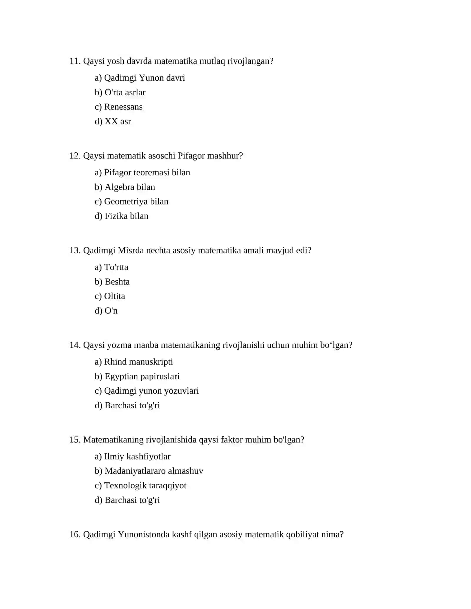 Matematikaning dastlabki rivojlanishi 3