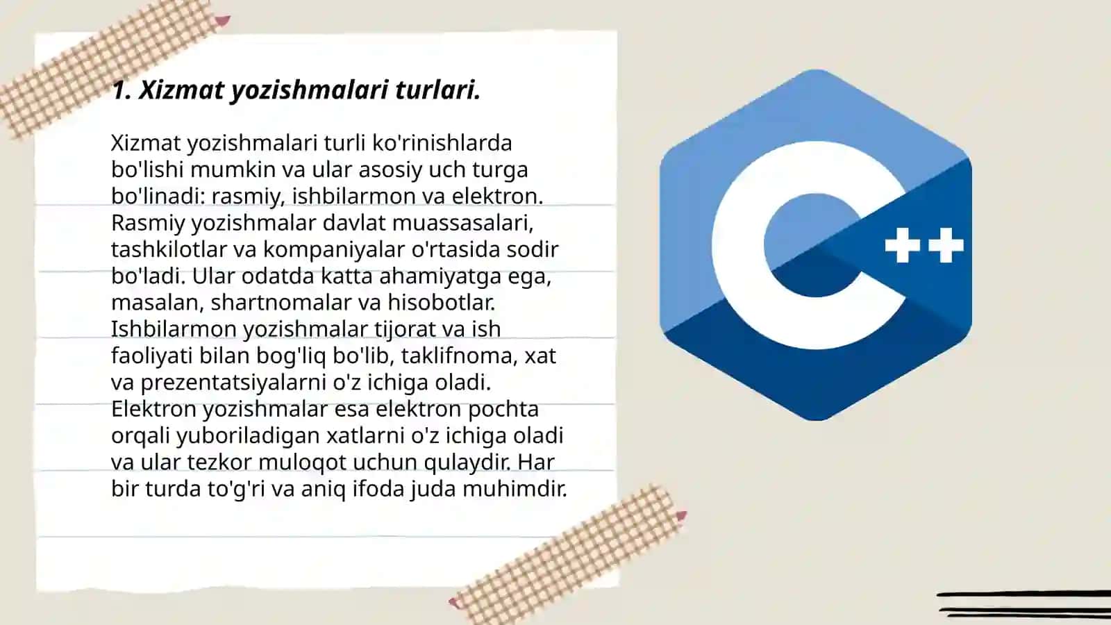 Xizmat yozishmalari 3