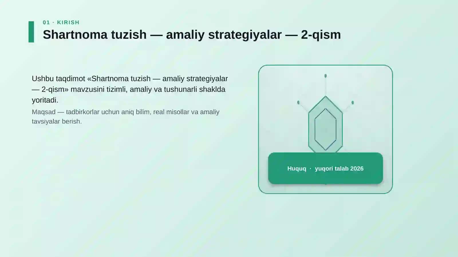 Shartnoma tuzish — amaliy strategiyalar — 2-qism 3