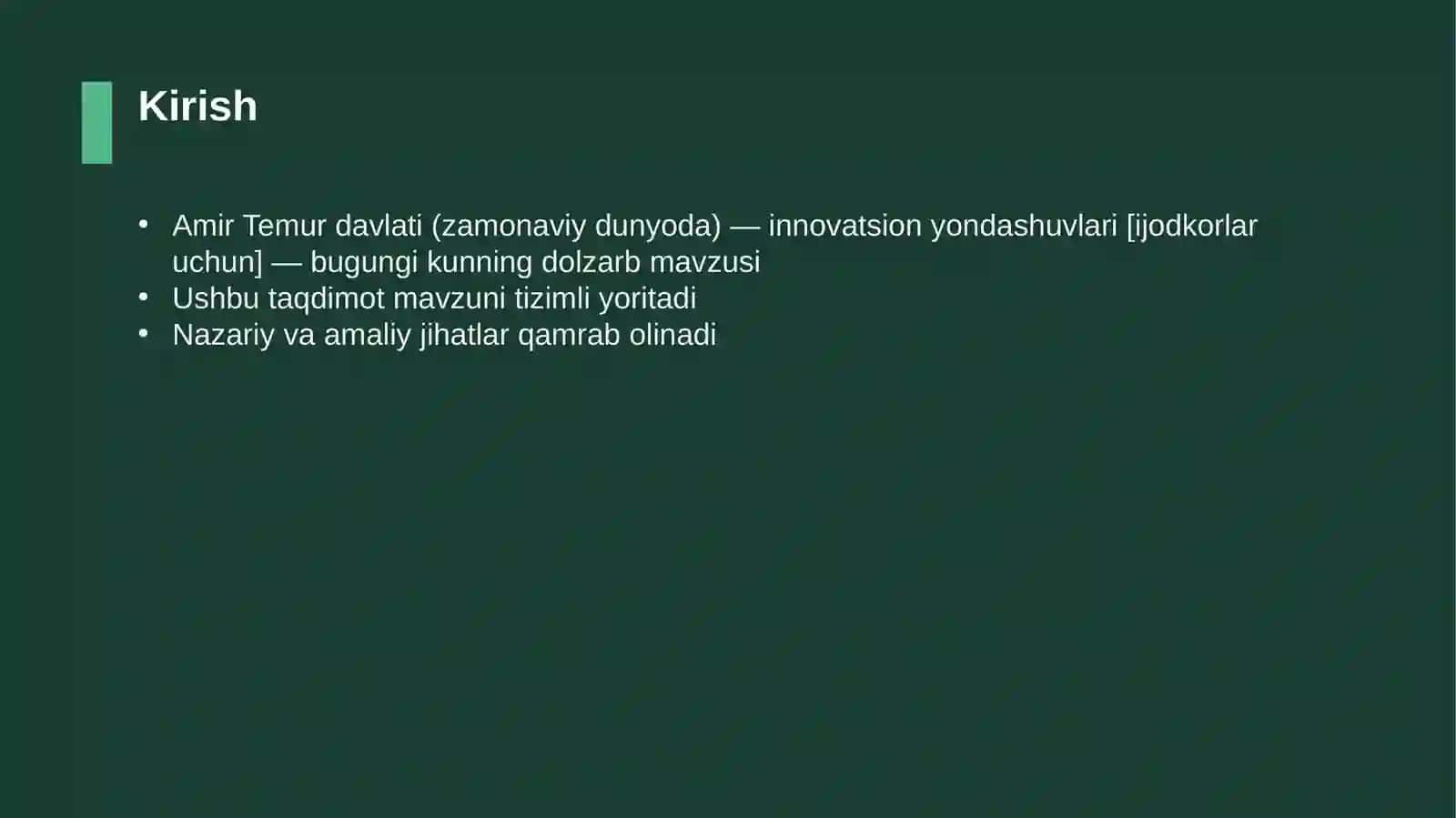 Amir Temur davlati (zamonaviy dunyoda) — innovatsion yondashuvlari [ijodkorlar uchun] 3