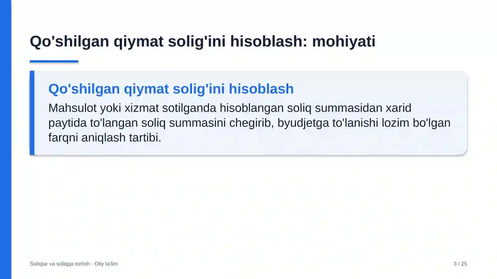 shakar sanoatida qo'shilgan qiymat solig'ini hisoblash 3664 3