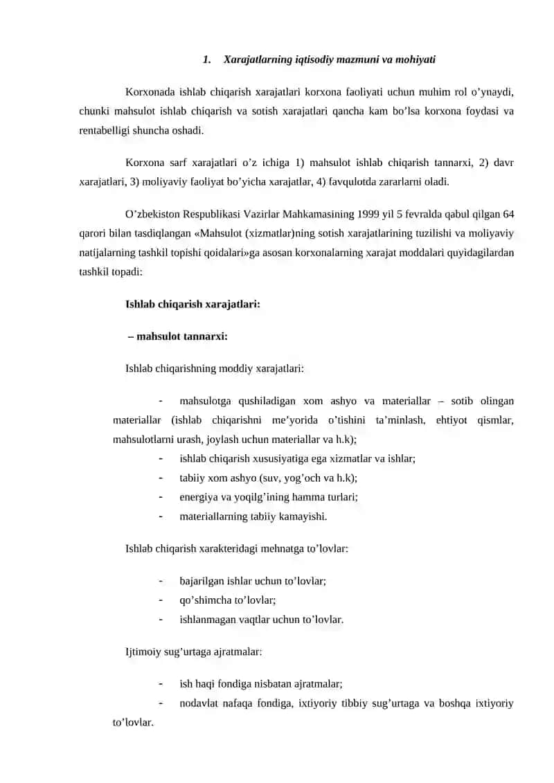 Ishlab chiqarish harajatlarini va ularni kamaytirish yo‘llari 3