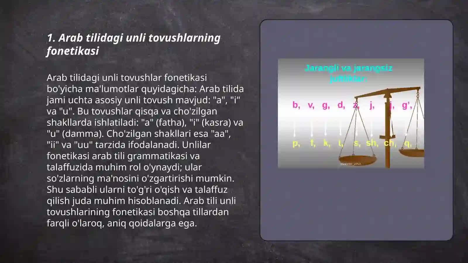 Arab tilida unli tovushlar 3