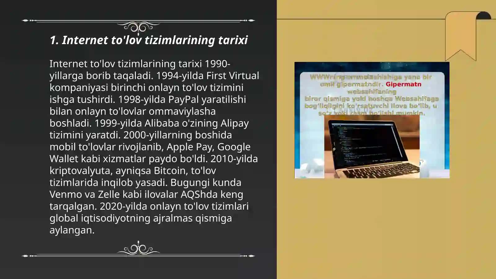 Internet to'lov tizimlari va ularning ishlash texnologiyalari 3