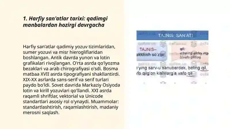 Harfiy san'atlar tarixi 3
