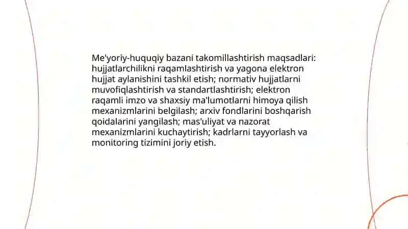 Me'yoriy-huquqiy bazani takomillashtirish 3
