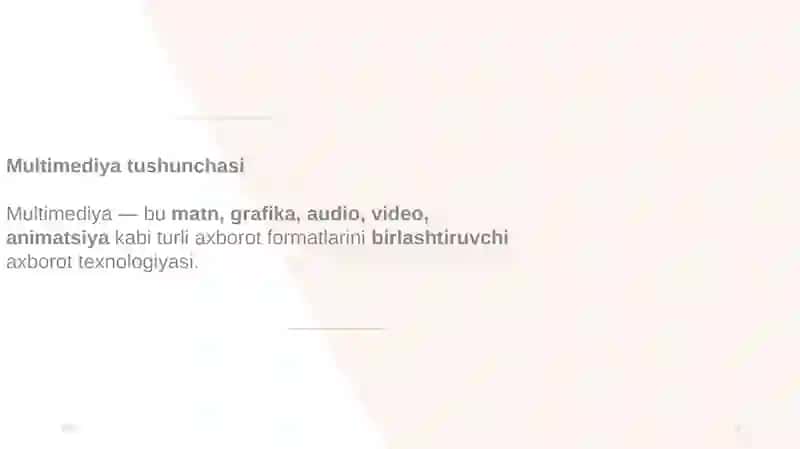 Multimediya va uning zamonaviy ta’minoti 3