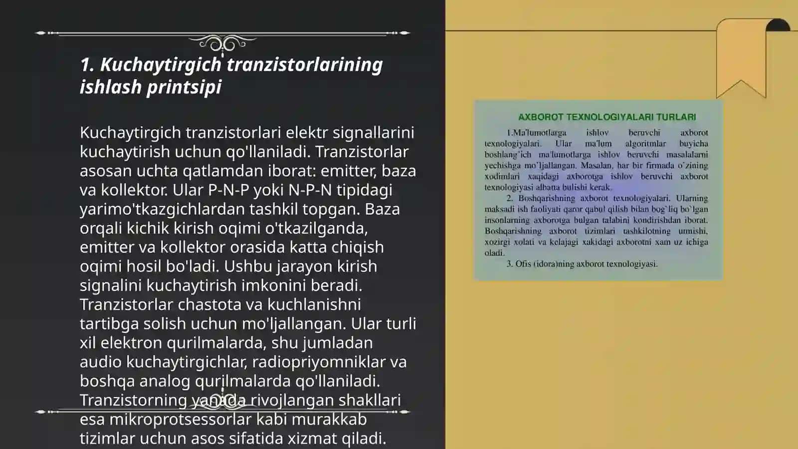 Kuchaytirgich tranzistorlarida tarqaluvchi quvvat. R-S triggerlar va ulardan foydalanish sohalari 3