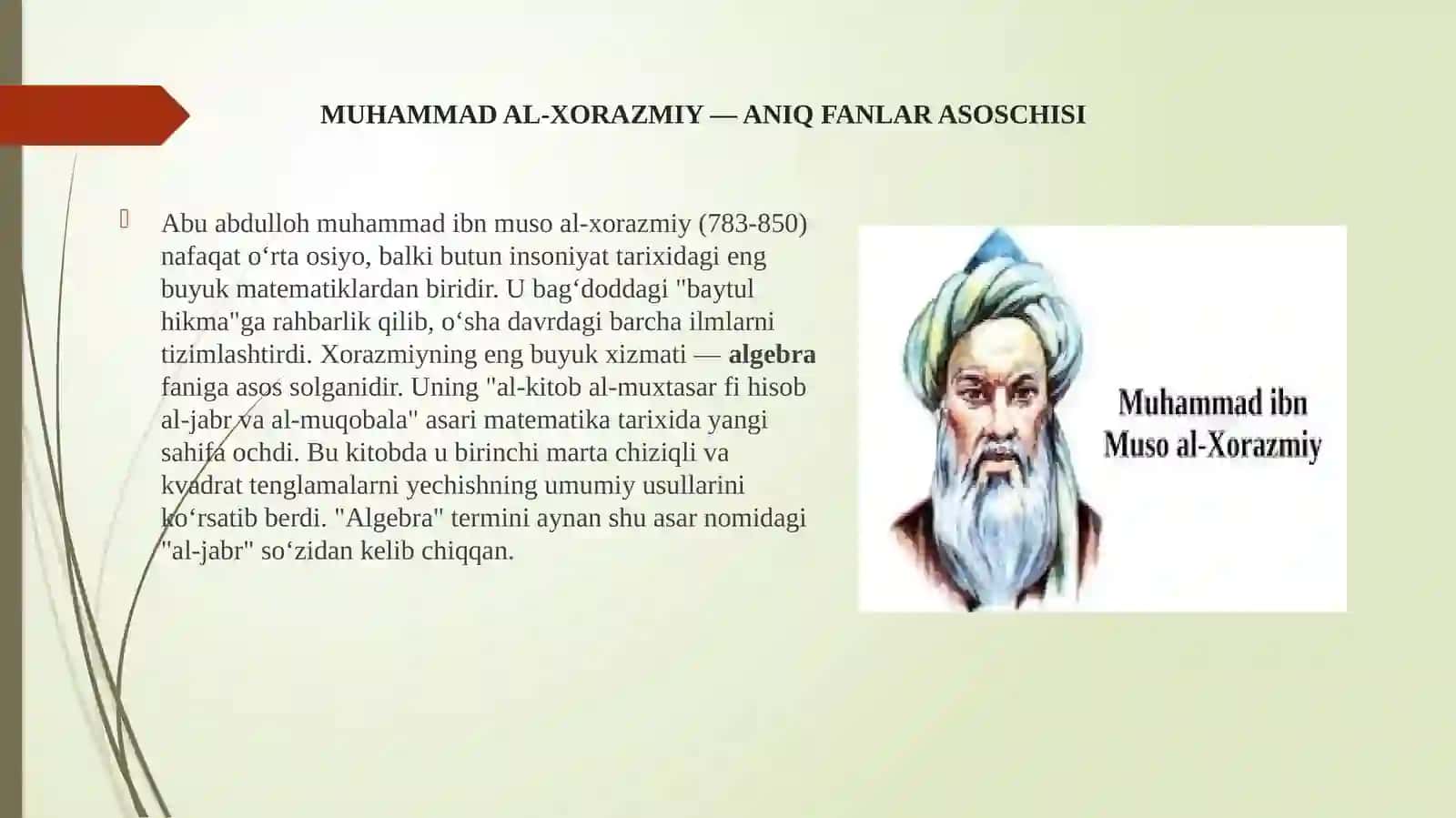 O‘RTA ASRLARDA SHARQ UYG‘ONISH DAVRI ILM-FANI: AL-XORAZMIY VA BERUNIY MEROSI 3
