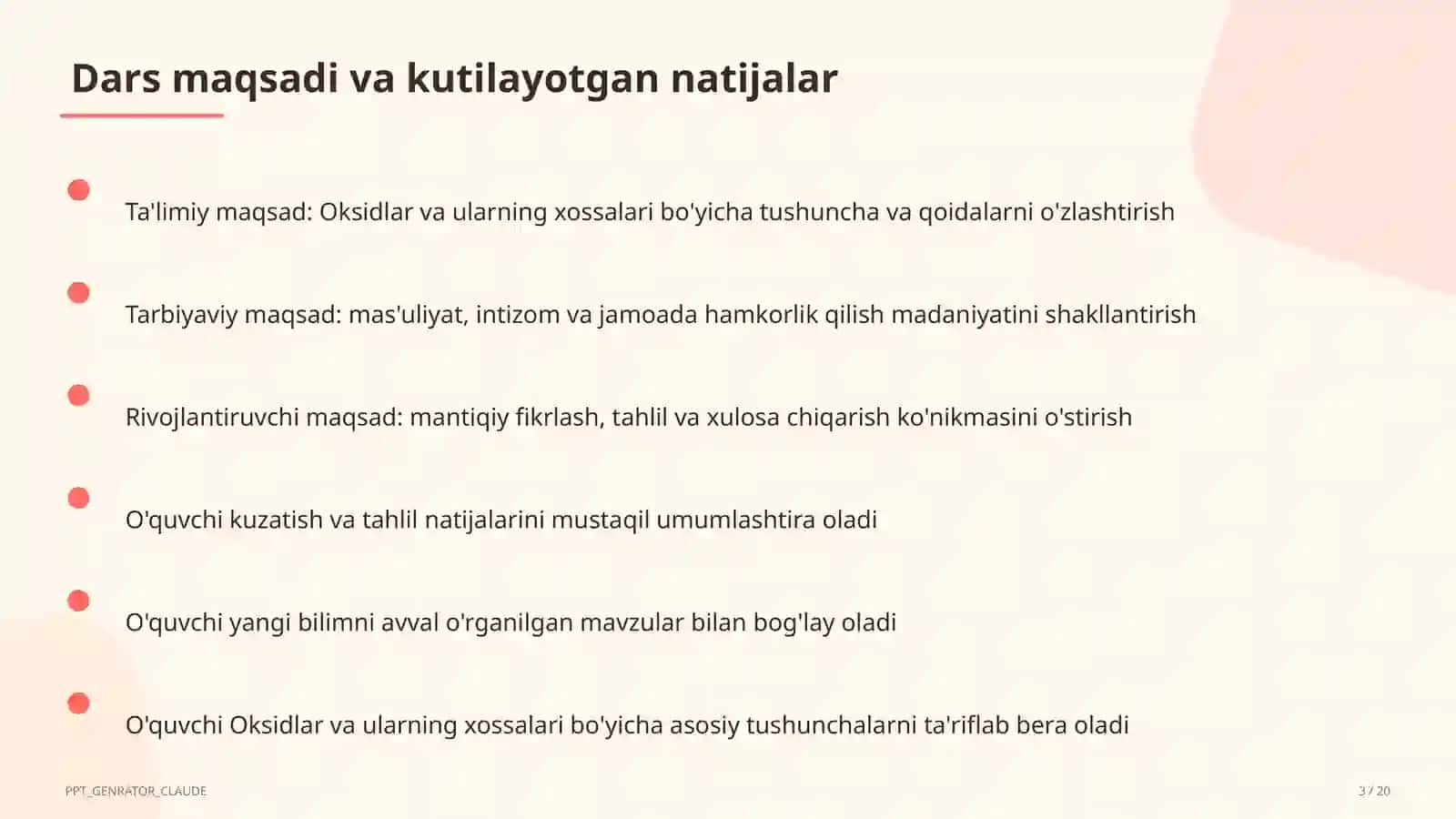 Oksidlar va ularning xossalari (8-sinf) 3