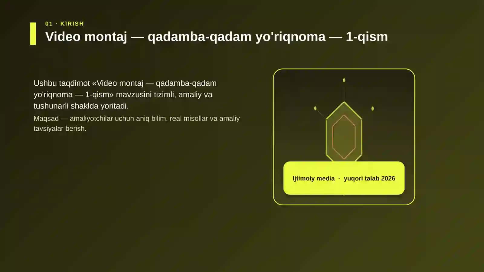 Video montaj — qadamba-qadam yo'riqnoma — 1-qism 3