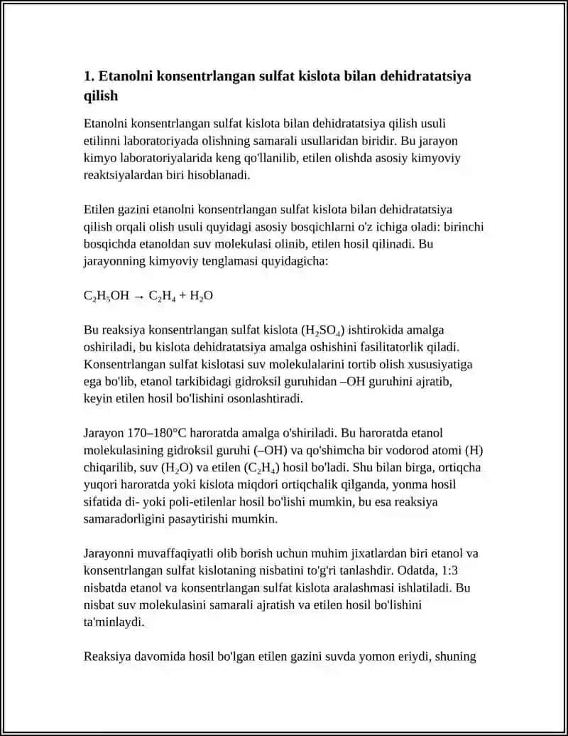 ETILINNI LABARATORIYADA OLINISH USULLARI 3