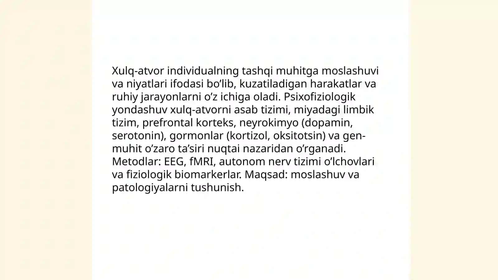 Xulq atvorning psixofiziologik asoslari 3
