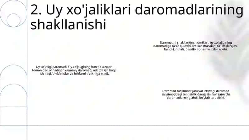 Uy Xo'jaliklari Moliyasi, Ularning Shakllanishi Va Taqsimlanishi 3
