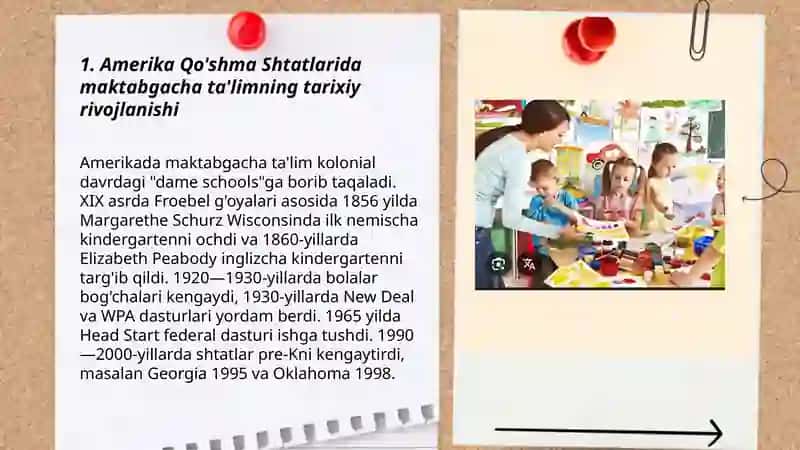 Amerika Qo'shma Shtatlarida maktabgacha ta'lim tizimi 3