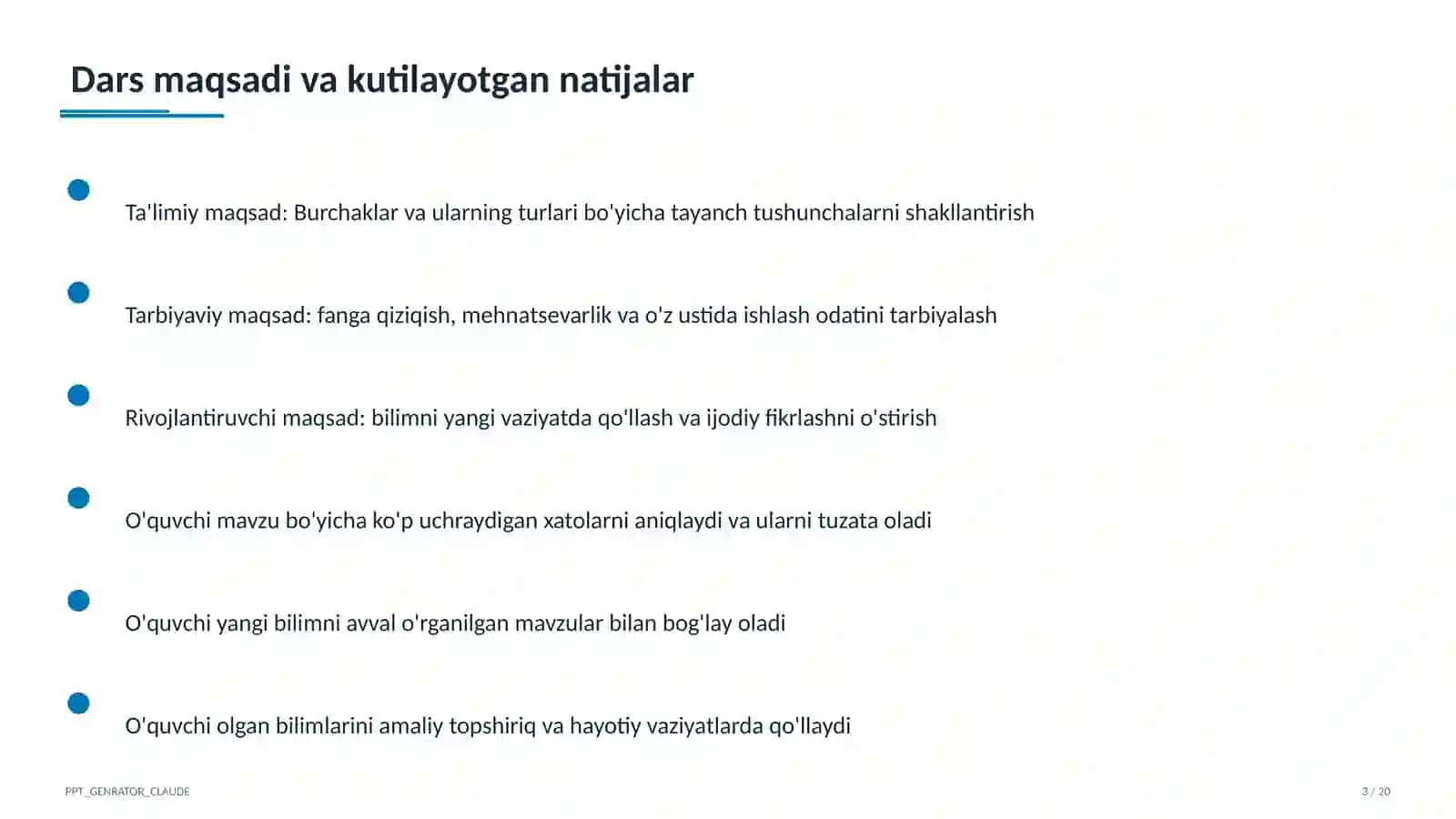 Geometriya (7–11) — takrorlash darsi uchun 3