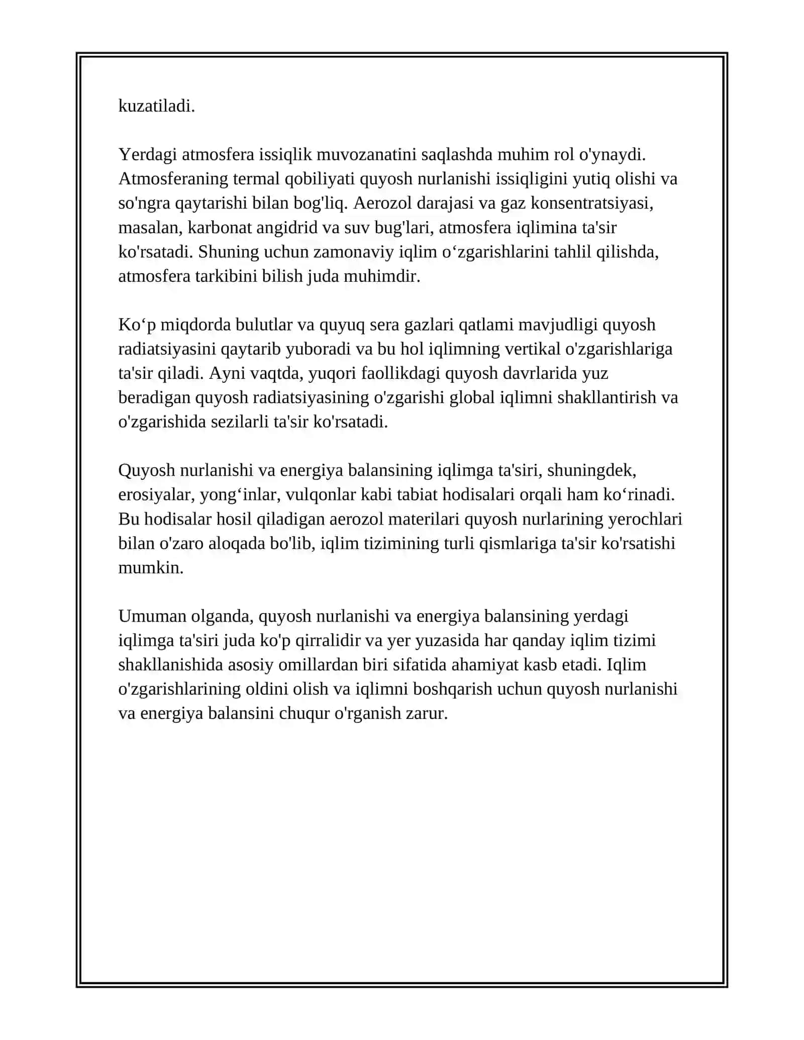 IQLIM HOSIL QILUVCHI OMILLAR.IQLIMNING VERTIKAL VA GORIZONTAL OʻZGARISHLARI 3