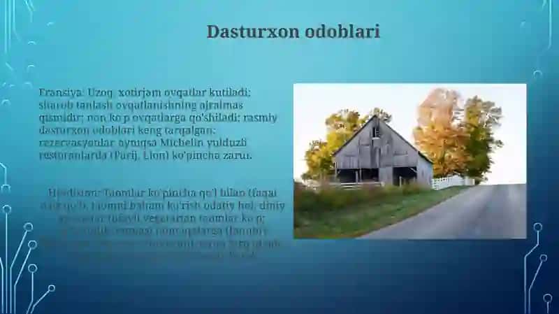 Dasturxon odoblari 3